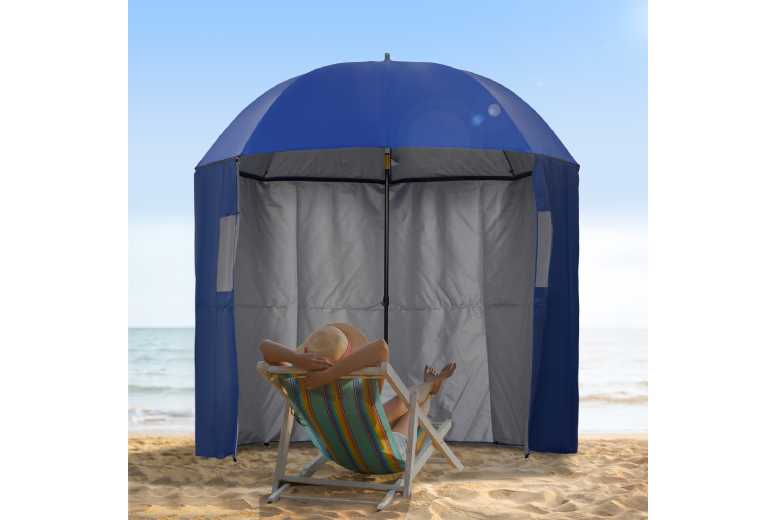 Outsunny Beach Parasol w/ Sides