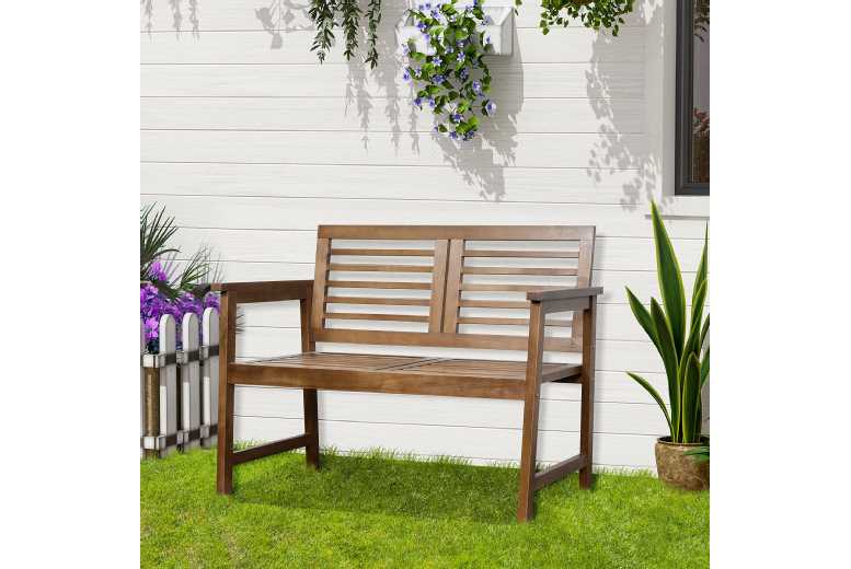 Outsunny 2-Seater Wooden Garden Bench