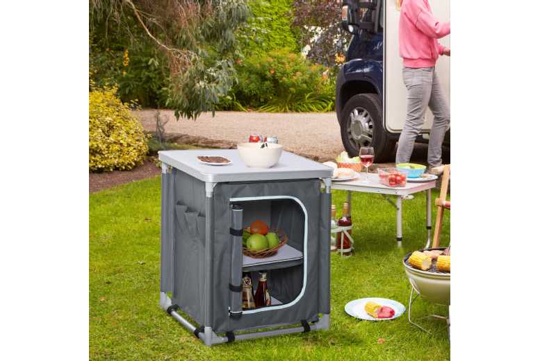 Outsunny 2-Shelf Camping Cupboard