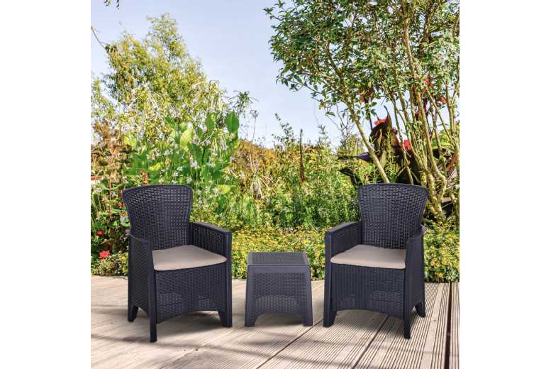 Outsunny Rattan Garden Bistro Set