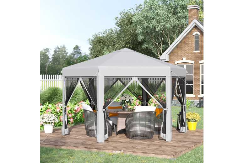 Outsunny Pop Up Gazebo Hexagonal Canopy