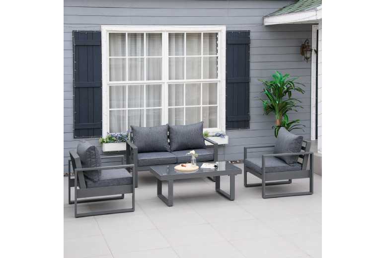Outsunny Aluminium Garden Sofa Set