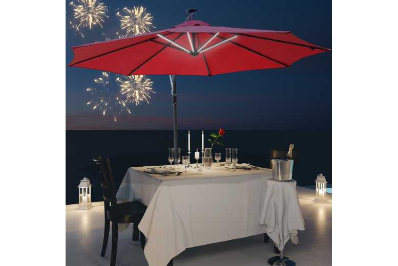 Outsunny LED Patio Banana Parasol