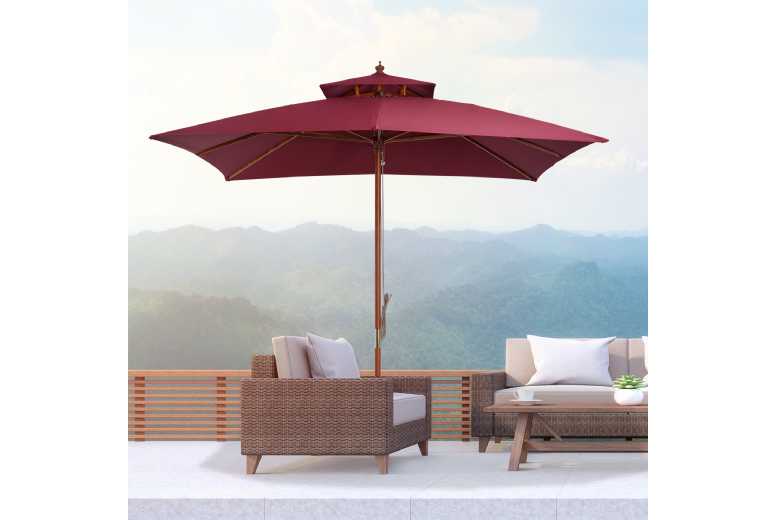 Outsunny Patio Bamboo Parasol