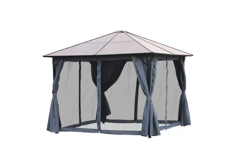 Outsunny Gazebo Hardtop Roof Canopy Tent