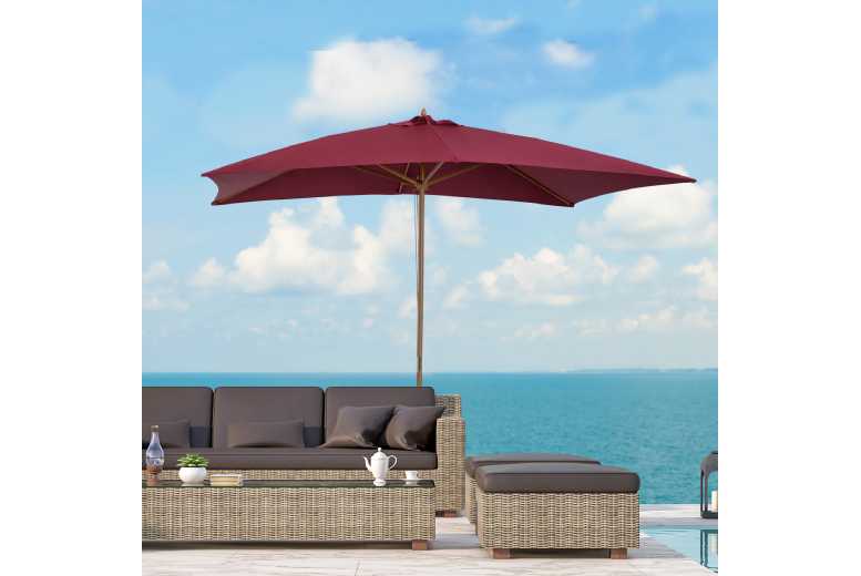 Outsunny Wood Wooden Parasol Patio