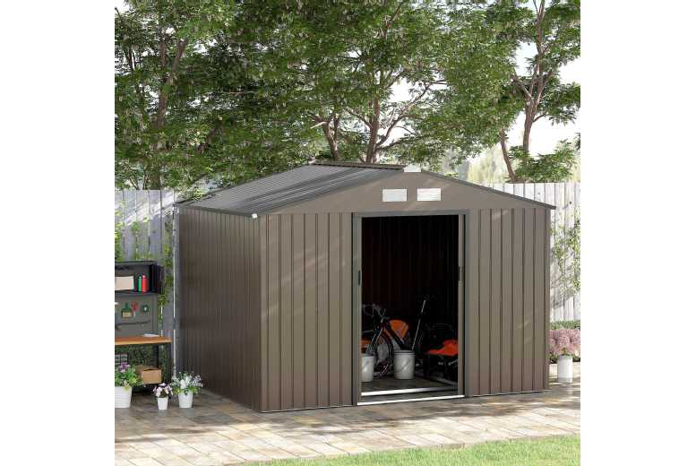 Outsunny Metal Garden Shed w/Double Door
