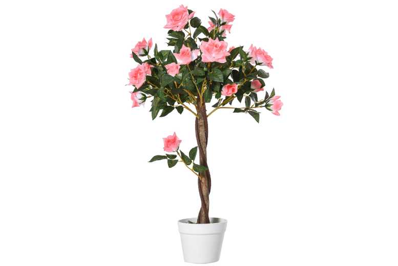 Outsunny Artificial Rose Tree Fake Plant