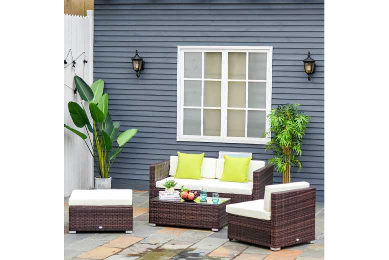 Outsunny Rattan Furniture Sofa Set