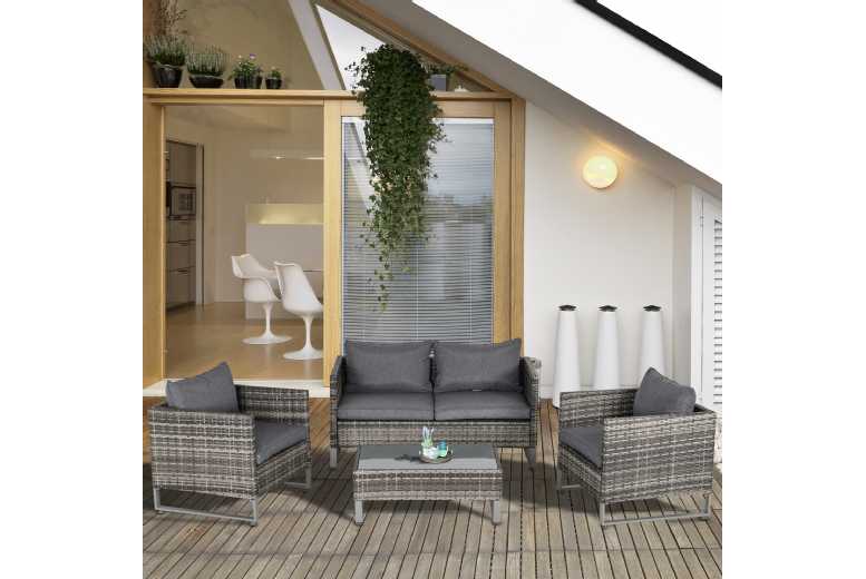Outsunny Rattan Wicker Dining Set
