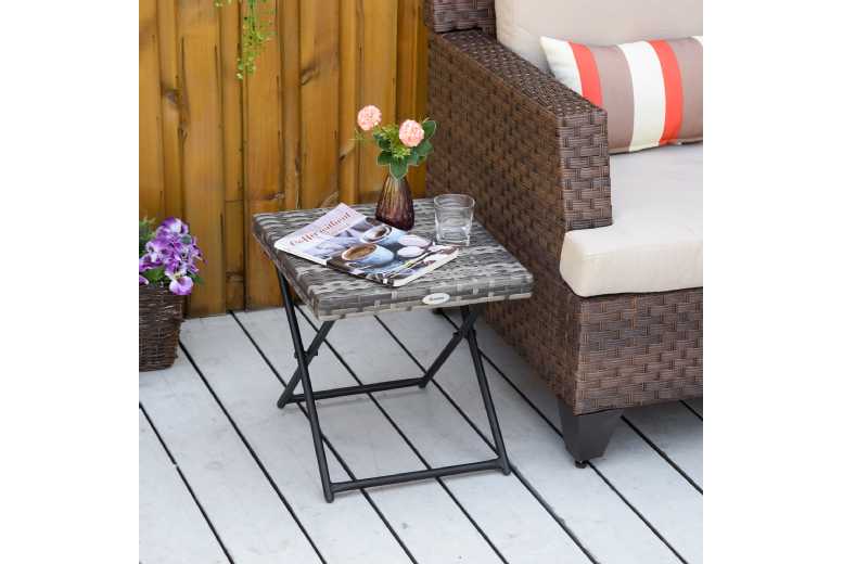 Outsunny Square Wicker Rattan Table