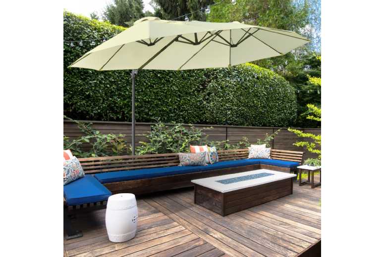 Outsunny Double Parasol Patio Umbrella