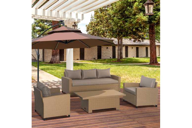 Outsunny Garden PE Rattan Sofa Set