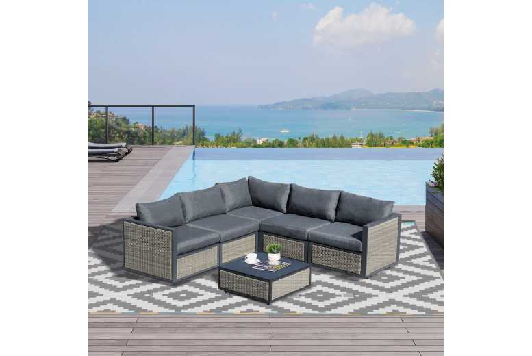 Outsunny Garden PE Rattan Sofa Sofa Set