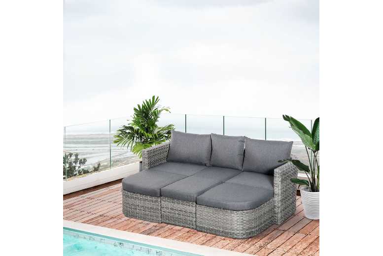 Outsunny Outdoor PE Rattan Sofa Set