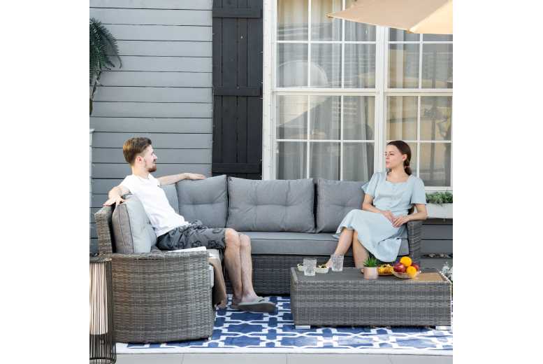 Outsunny PE Rattan Sofa Set