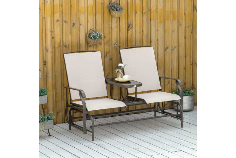 Outsunny Metal Double Swing Chair