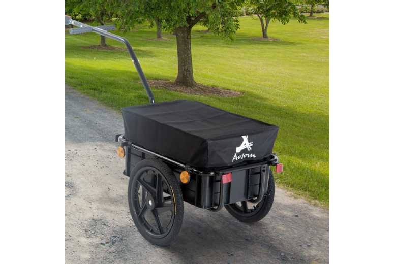 HOMCOM Black Bike Cargo Trailer