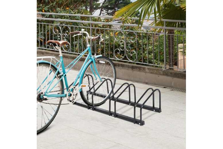HOMCOM Black Bike Parking Rack