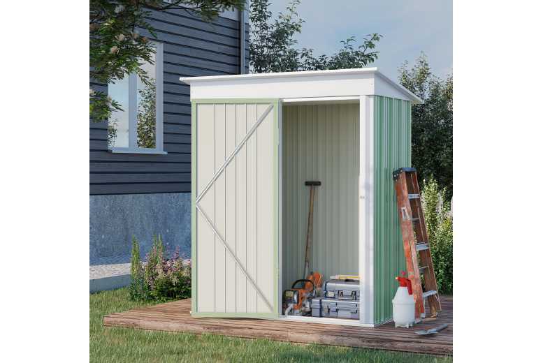 Outsunny Metal Garden Shed, Green