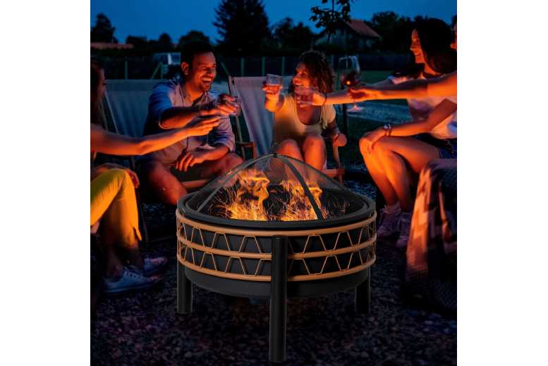 Outsunny Outdoor Fire Pit with cover