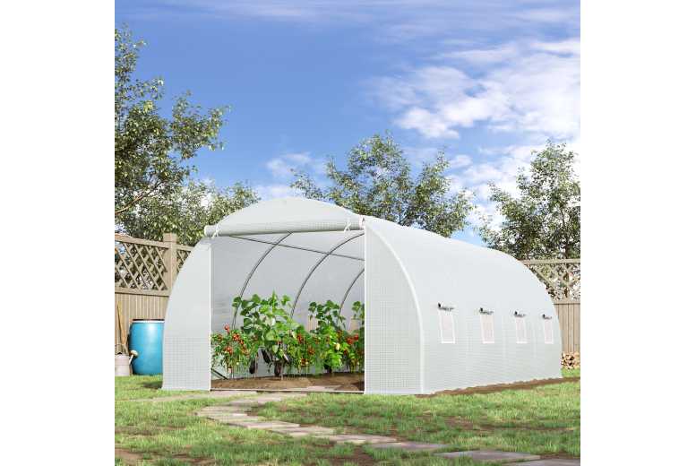 Outsunny Walk-In Greenhouse, White