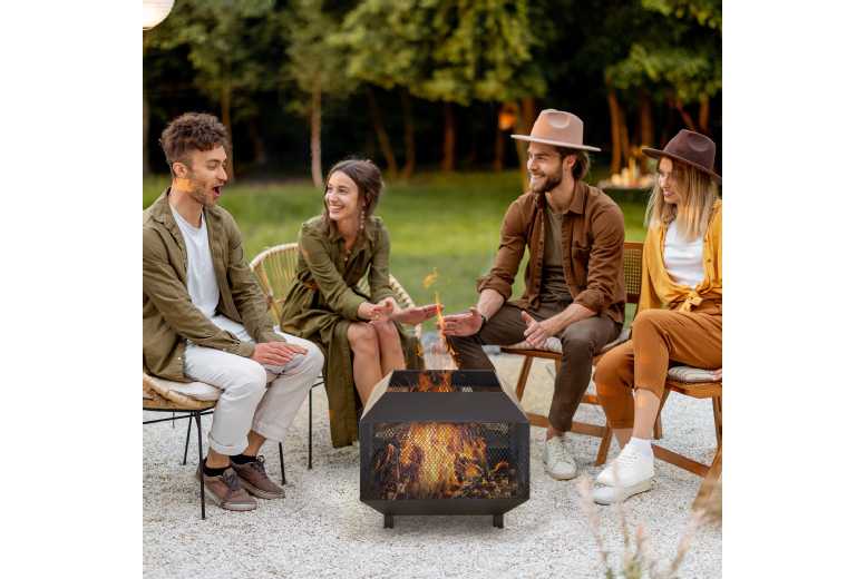Metal Square Fire Pit Brazier