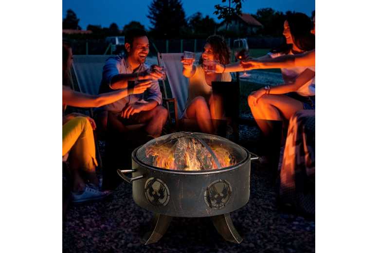Outsunny Patio Fire Pit, Wood Burner