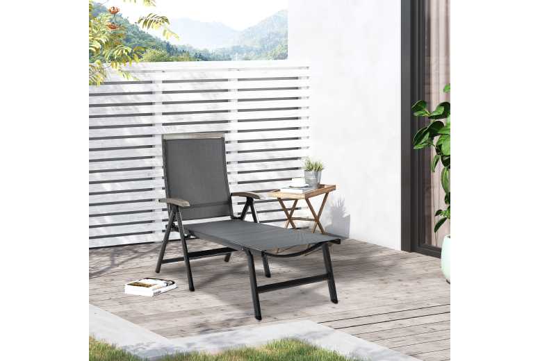 Outsunny Sun Lounger w/ Aluminium Frame