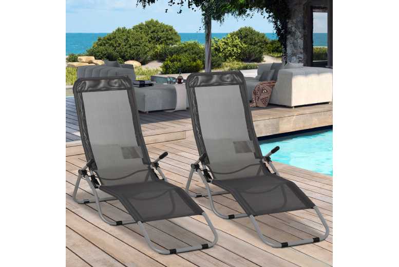 Outsunny 2 Patio Chaise Recliners