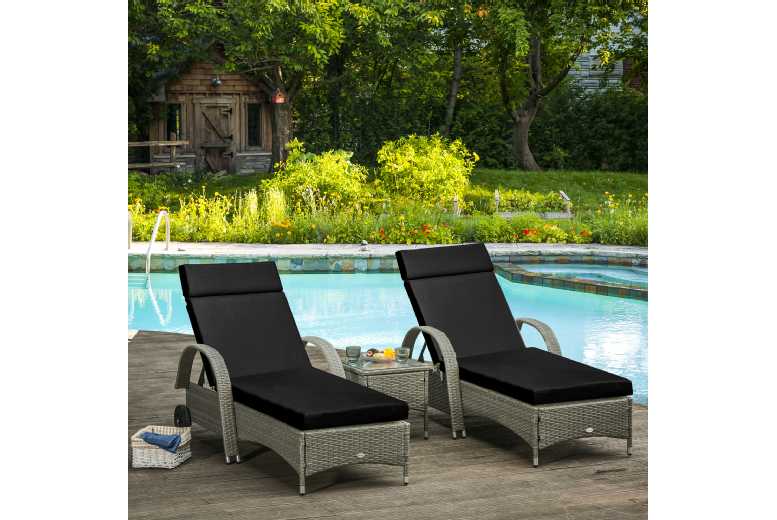 Outsunny Sun Lounger Cushions for Rattan