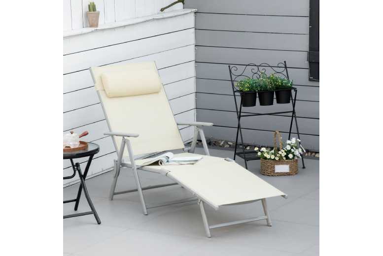Outsunny Folding Chaise w/ Backrest