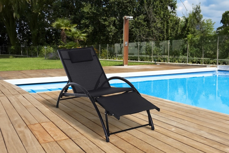 Outsunny Texteline Recline Sun Lounger