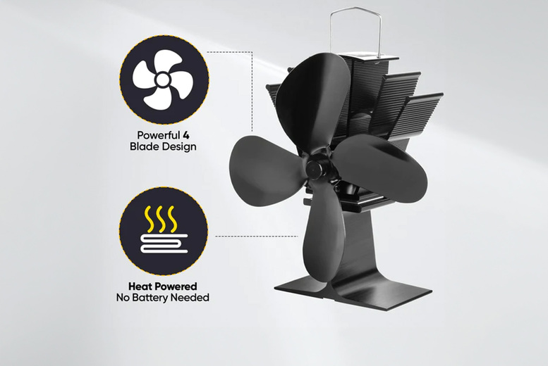 4 Blade Heat Powered Stove Fan