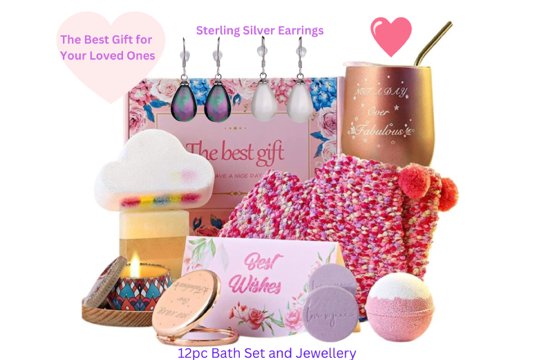 12pcs Bath Pamper Gifts+Earrings Set