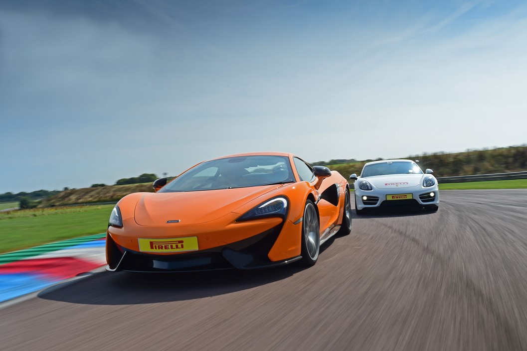McLaren 570S and Porsche Driving at Thruxton Circuit