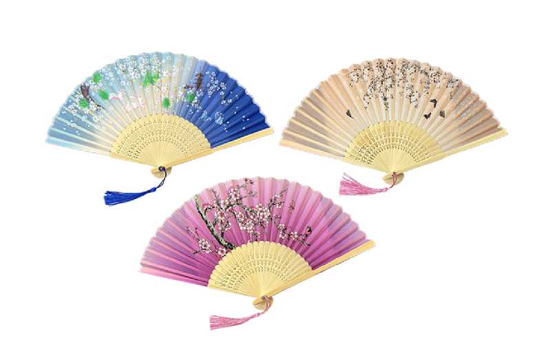 3Pcs Folding Bamboo Hand Fans
