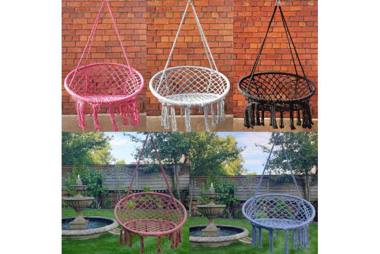 Hammock Swing Hanging Rope Round Garden