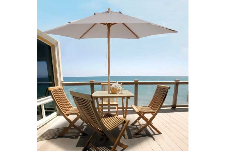 Outsunny 2.5m Wood  Parasol in 2 Colours