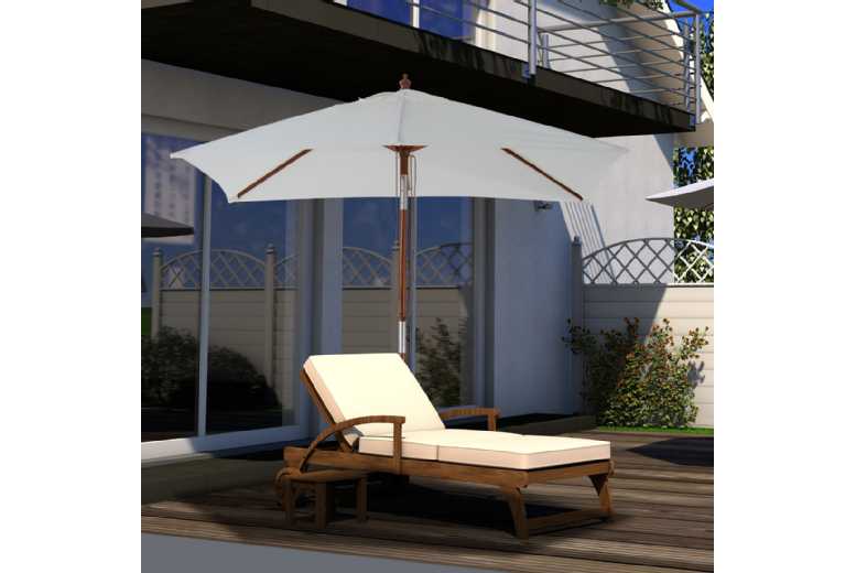 Patio  Parasol, 6 Ribs-Cream White