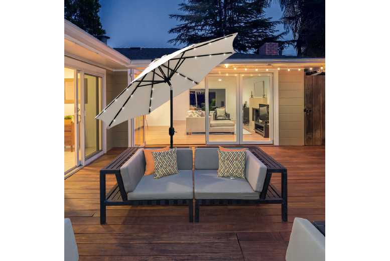 Outsunny 24 LED Solar Powered Parasol