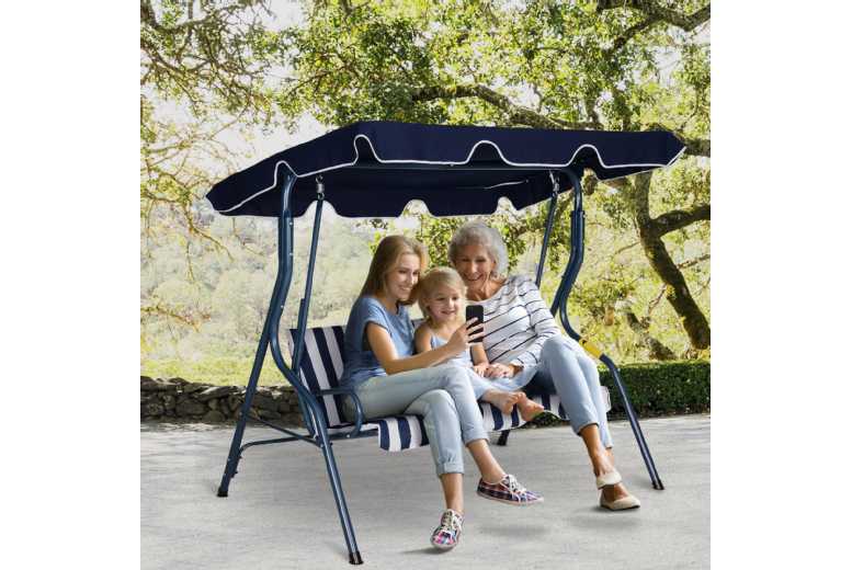 Outsunny 3 Seater Canopy Swing Chair