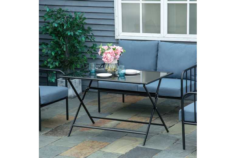 Outsunny Folding Dining Table for 6