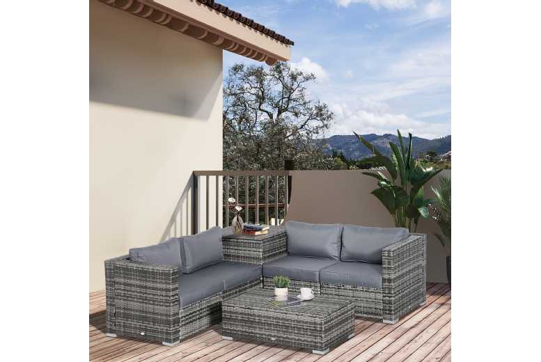 Outsunny Rattan Corner Sofa Set