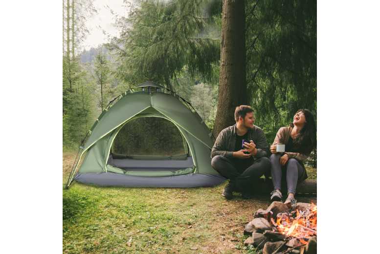 Outsunny 3-Man Pop Up Camping Tent