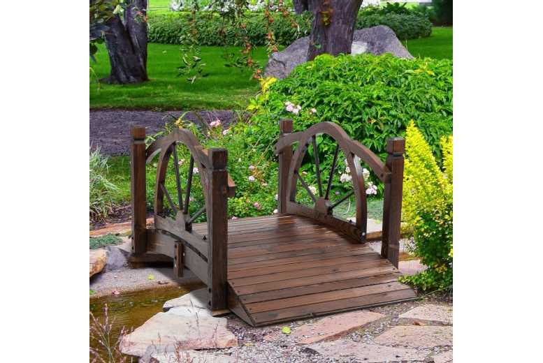 Outsunny Garden Bridge w/ Guardrail