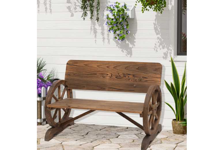 Outsunny 2-Seater Bench, Rustic