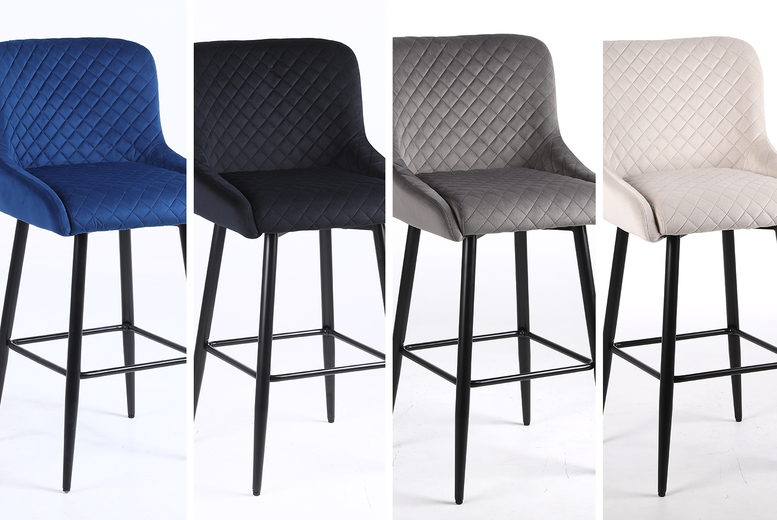 Vegas Velvet Barstools Set of 2 – 4 Colour Options!