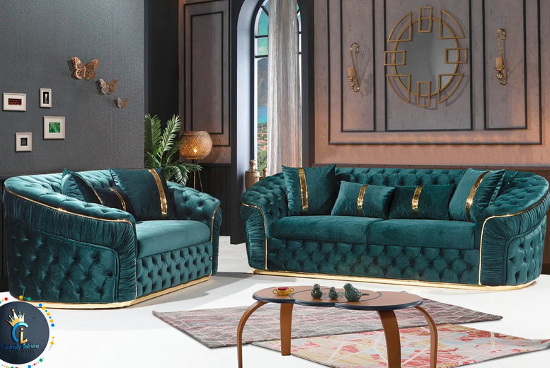 Ambassador 3+2 Plush Velvet Sofa Set