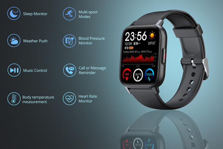 1.69 inch Waterproof Bluetooth Smartwatch